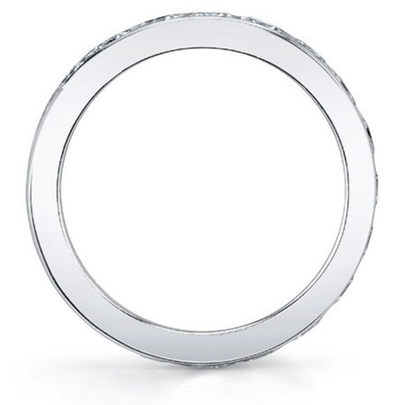 Princess Moissanite Channel Eternity Ring In 14k18k Gold - Picture 3 of 4